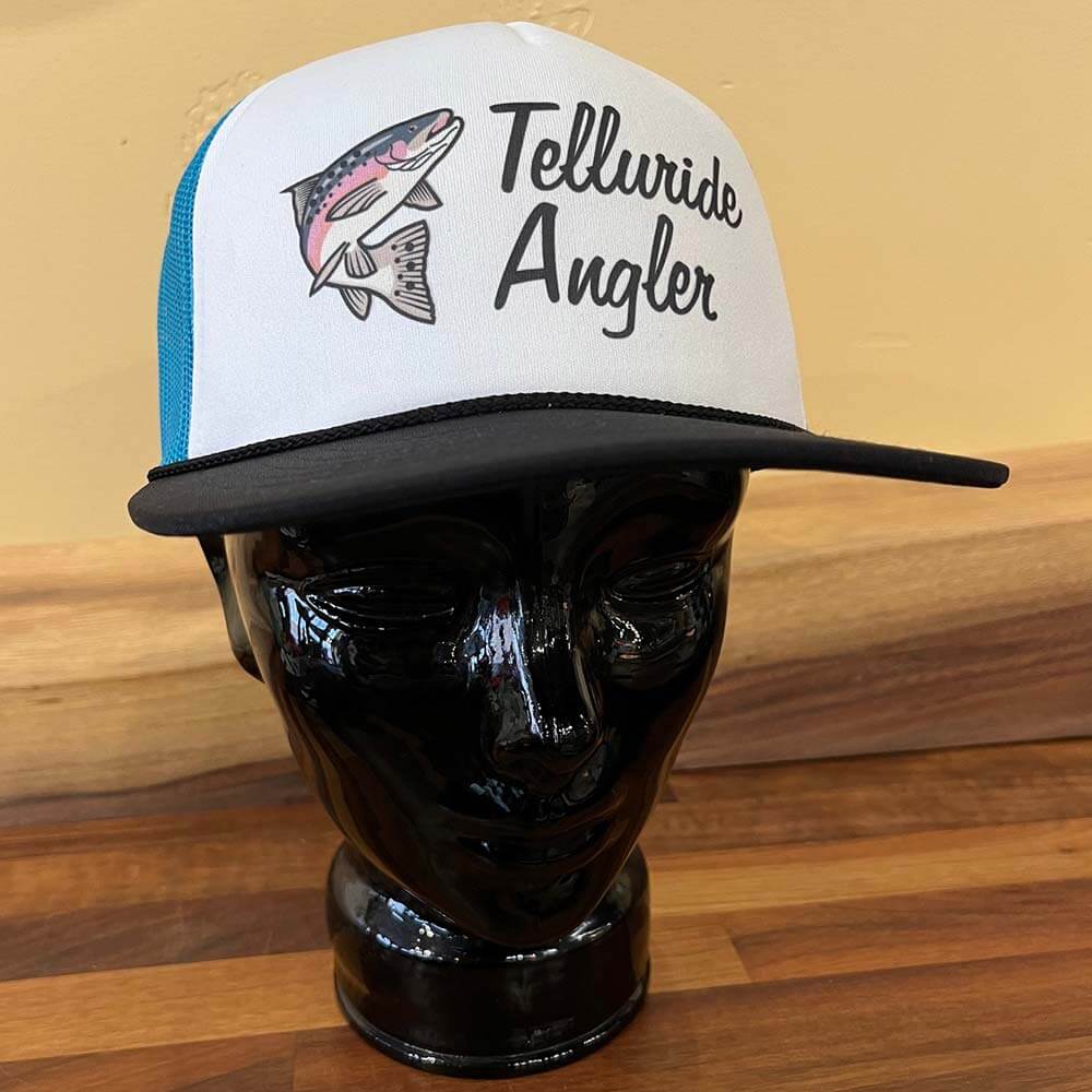 Telluride Angler Logo Hat, Foam Trucker, white/blue
