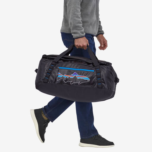 Patagonia Black Hole Duffel 55 Black With Fitzroy Trout2