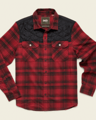 Howler Bros Quintana Quilted Flannel - Big Barrett Plaid - Brick Red