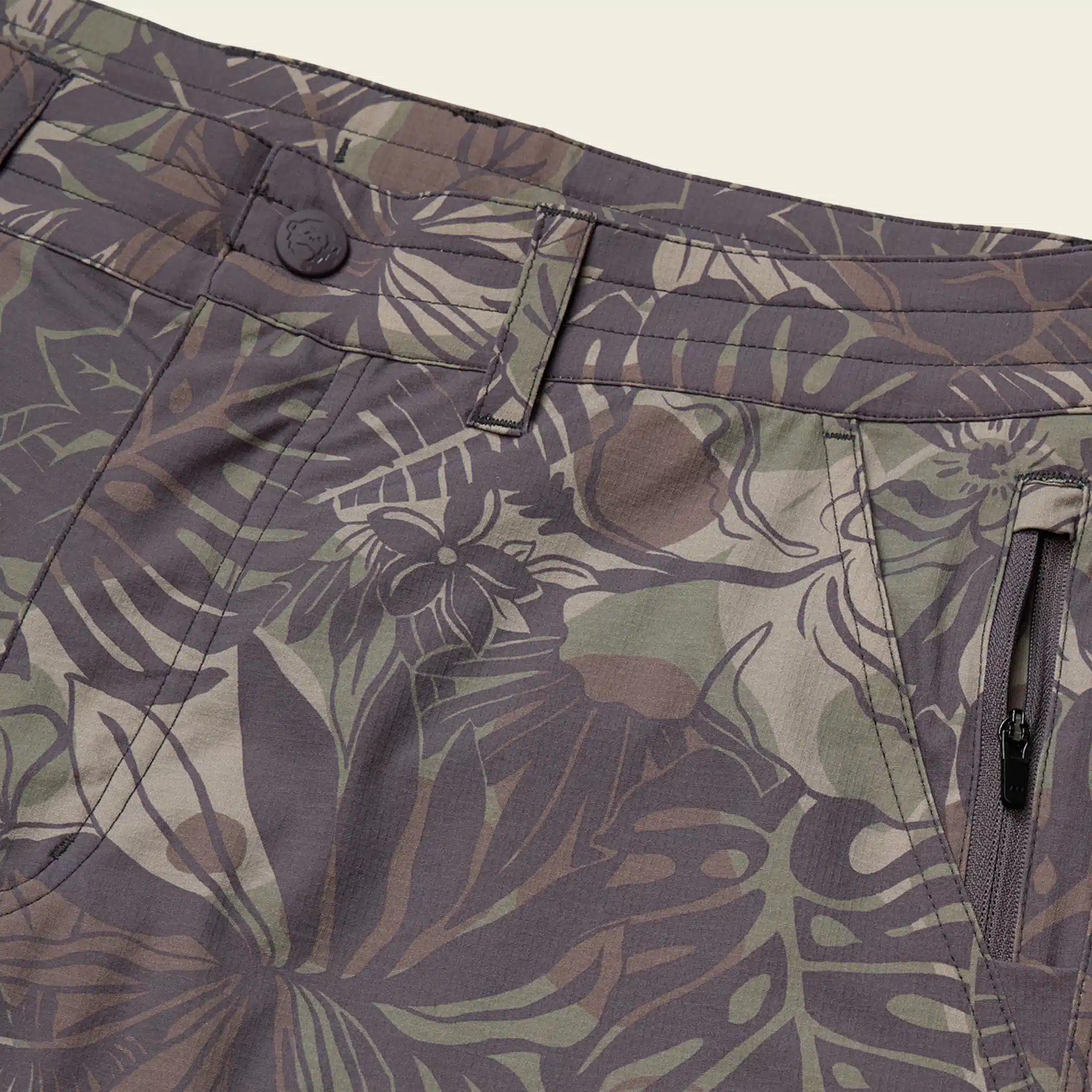 S26 Bottoms Shoalwater Tech Pants Tropical Noir Antique Black Angle Front Tan