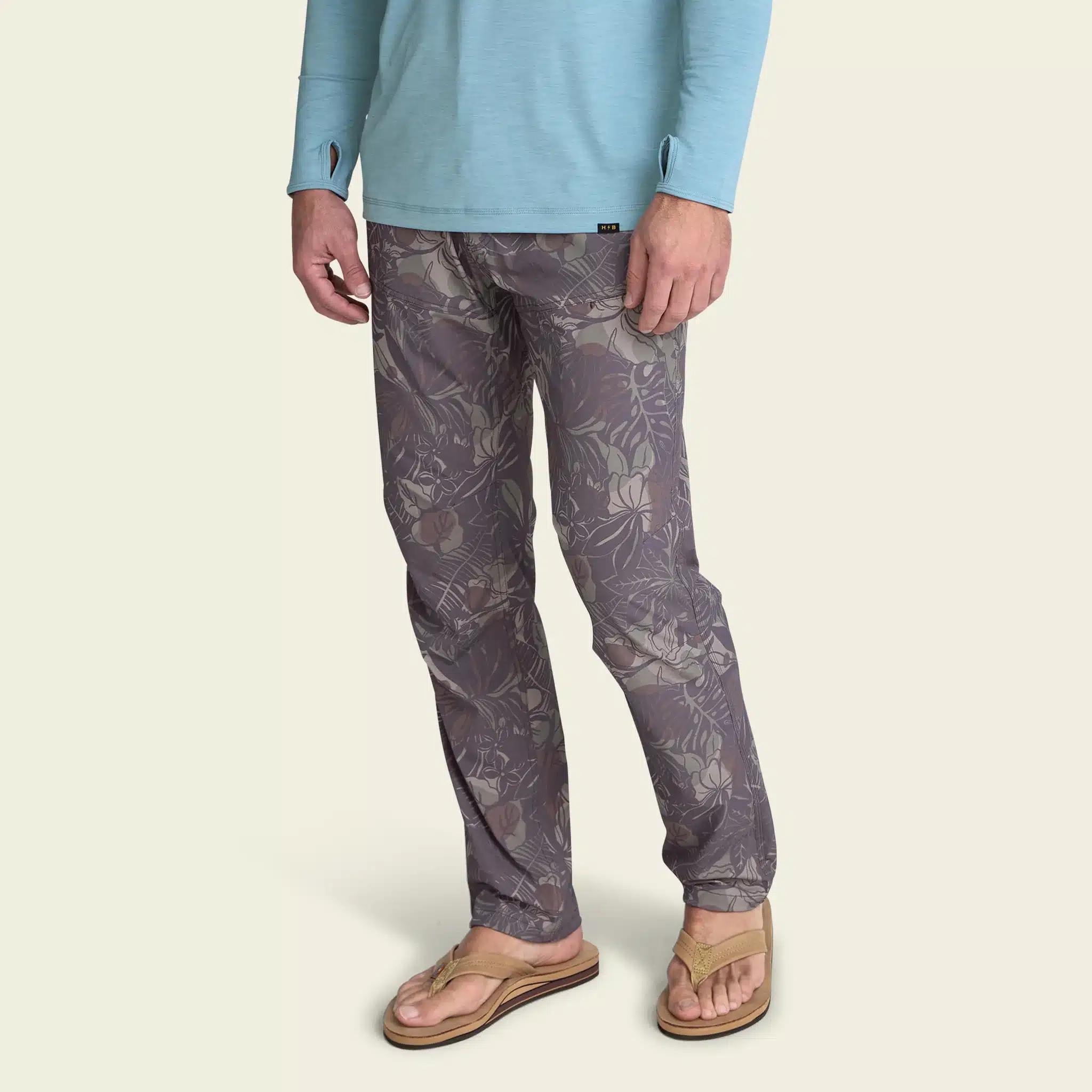 S26 Bottoms Shoalwater Tech Pants Tropical Noir Antique Black Model Front Tan