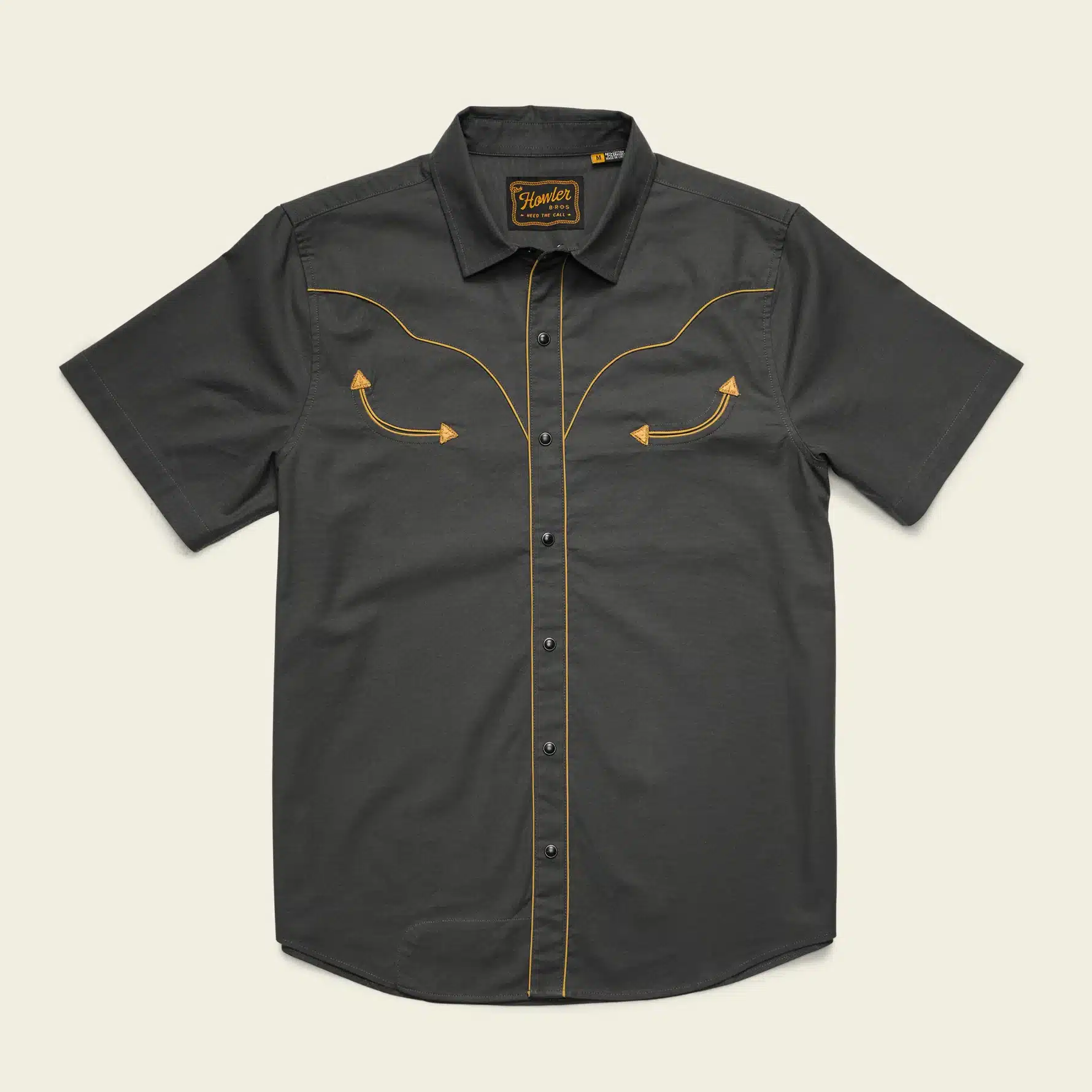 S25 SS Shirts Broncbuster Snapshirt Antique Black HB Flat Front