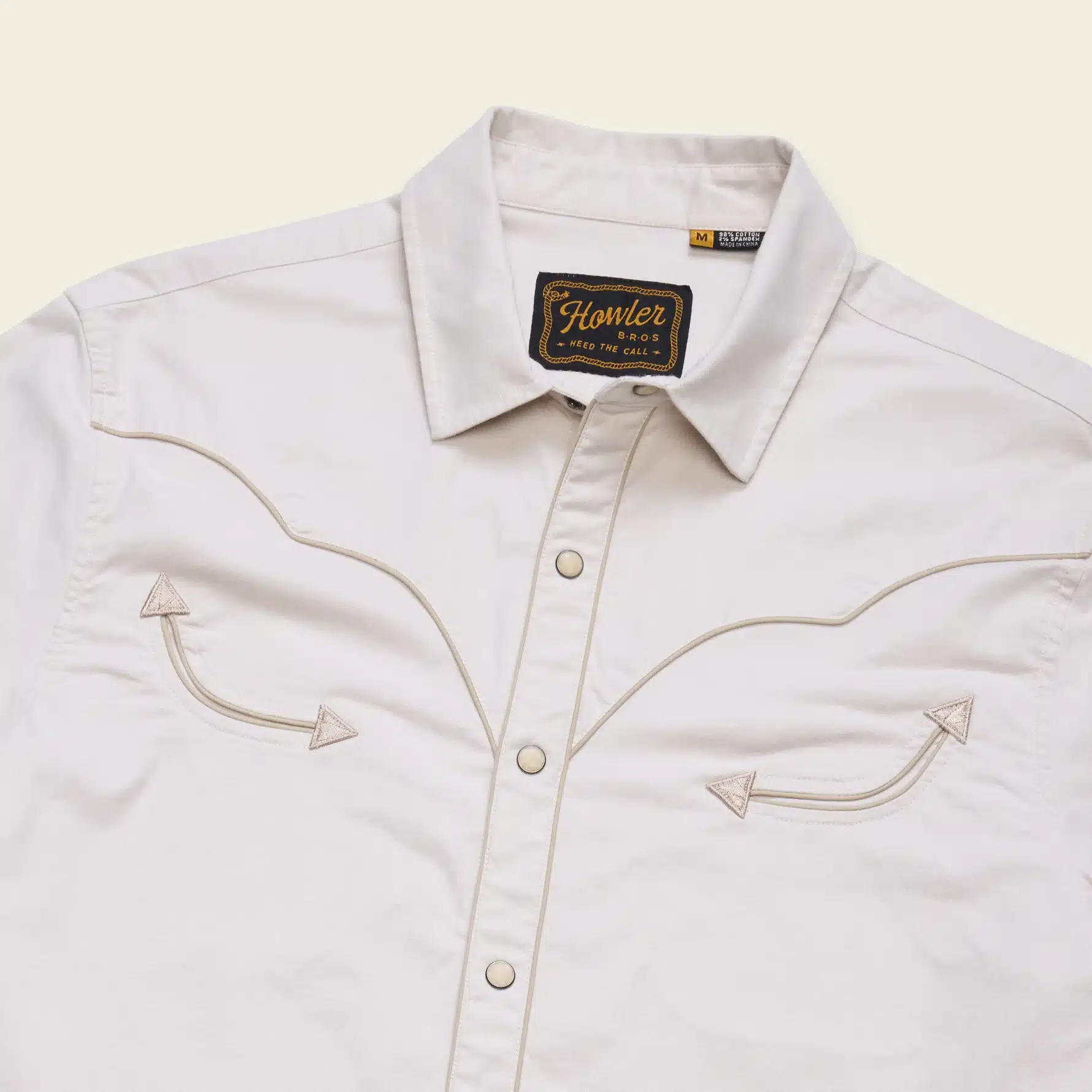 F26 LS Shirts Broncbuster Longsleeve Snapshirt Prairie Dust Angle Cream