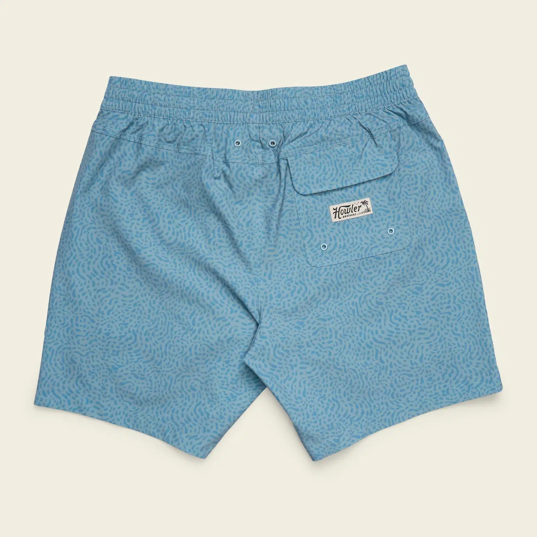 F26 Boardshorts Deep Set Boardshorts Pond Patterns Iron Blue Flat Back Cream