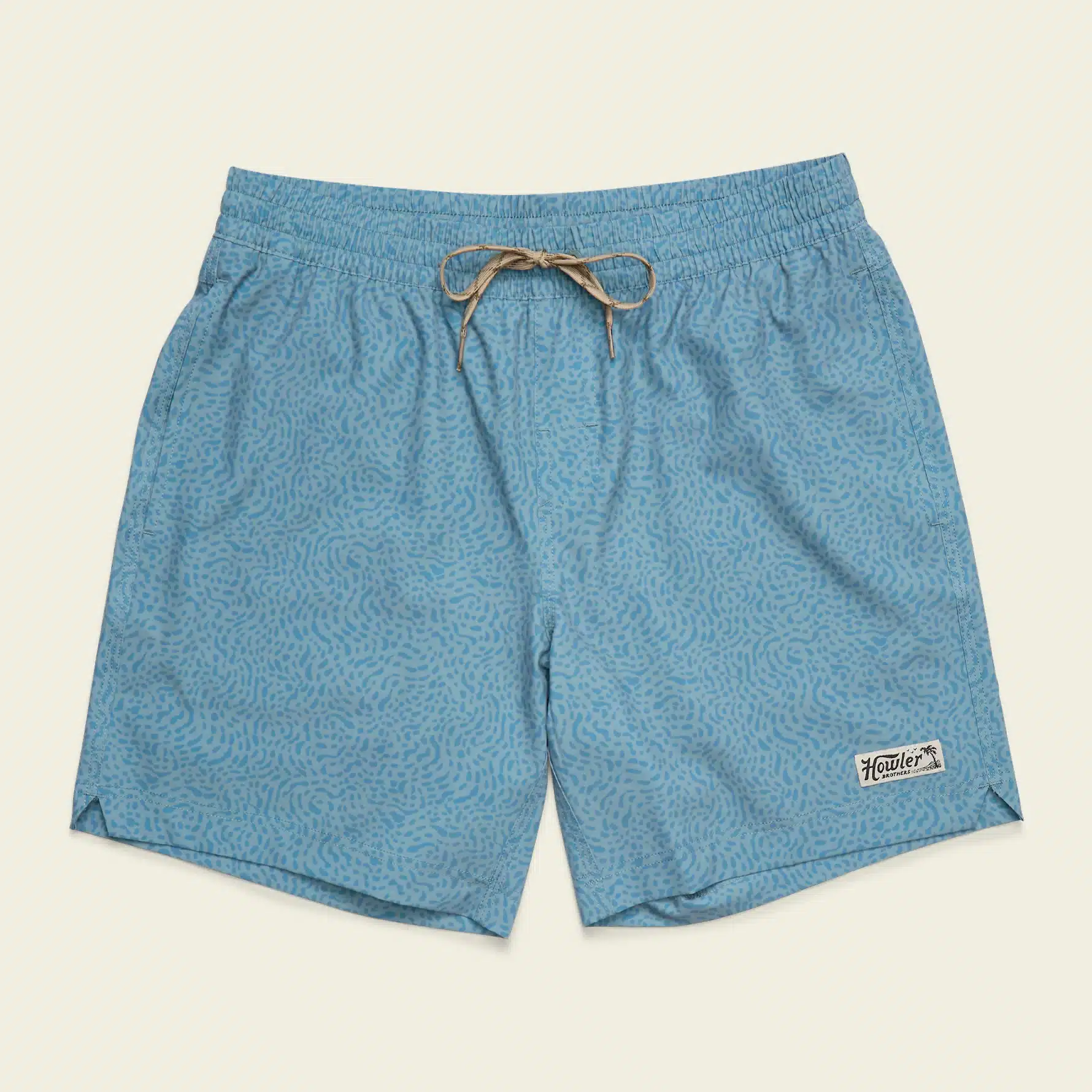 F26 Boardshorts Deep Set Boardshorts Pond Patterns Iron Blue Flat Front Cream