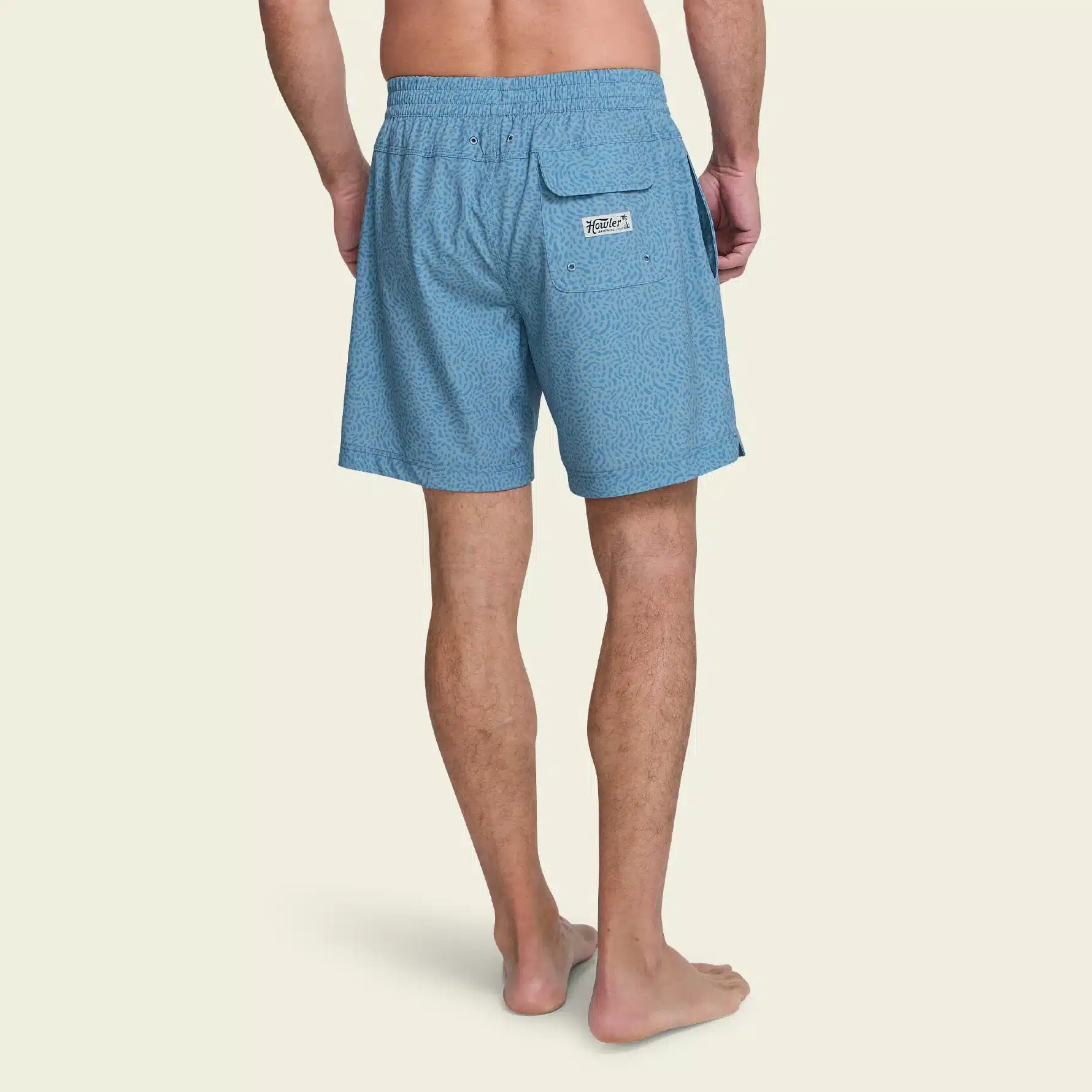 F26 Boardshorts Deep Set Boardshorts Pond Patterns Iron Blue Model Back Cream